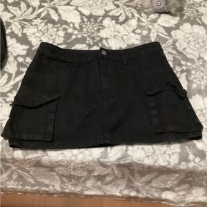 Black Mini Skirt with Pockets